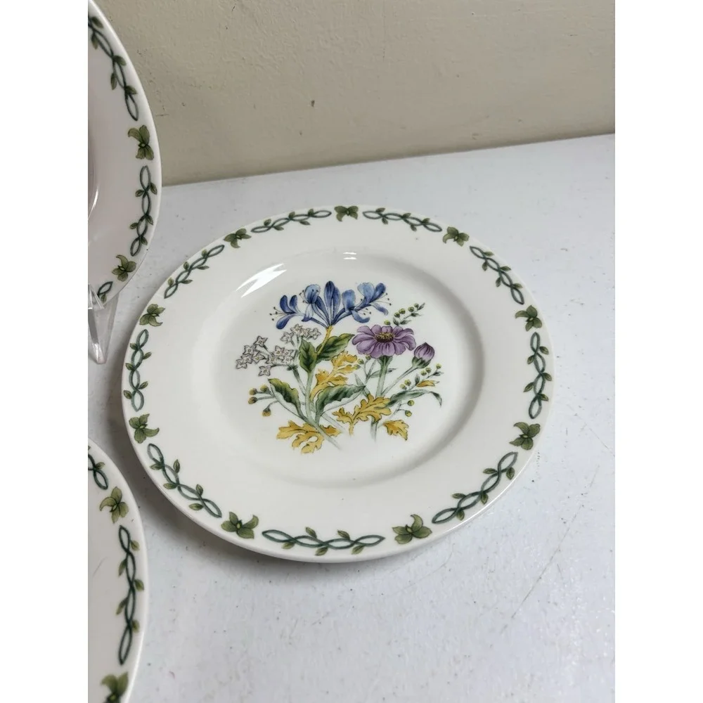 Thomson Pottery FLORAL GARDEN Salad/Bread Plates 7 3/8